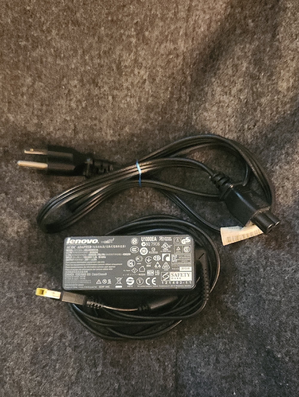 Lenovo Black AC Power Adapter with Cable Square Plug